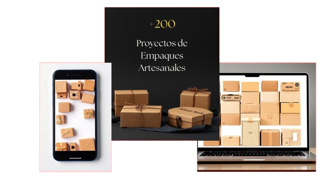 Mockup de proyectos de embalajes artesanales